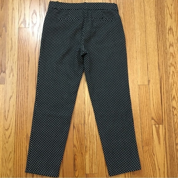 J. Crew Cafe Capri Mid Rise Wool Blend Tiny White Polka Dots Black Cropped Pants - Picture 15 of 15